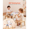 image:imageVEVOR Art Easel for Kids 2in1 Wooden DoubleSided Kids Art Easel with Magnetic Whiteboard amp Chalkboard Adjustable Standing Rotatable Foldable Drawing Board with Painting Accessories for Boy Girl2in1 Wooden
