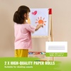 image:imageVEVOR Art Easel for Kids 2in1 Wooden DoubleSided Kids Art Easel with Magnetic Whiteboard amp Chalkboard Adjustable Standing Rotatable Foldable Drawing Board with Painting Accessories for Boy GirlAccessory Set for Wooden