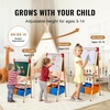 image:imageVEVOR Art Easel for Kids 2in1 Wooden DoubleSided Kids Art Easel with Magnetic Whiteboard amp Chalkboard Adjustable Standing Rotatable Foldable Drawing Board with Painting Accessories for Boy Girl3in1 WStorage Bag