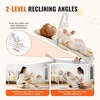 image:imageVEVOR Baby Bouncer Folding Bouncer Seat for Babies 09 Months Newborn Bouncer Chair with 2 Reclining Angles amp 3Point Harness Portable Infant Rocker with Carrying Bag for Indoors Outdoors CamelBeige