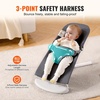 image:imageVEVOR Baby Bouncer Folding Bouncer Seat for Babies 09 Months Newborn Bouncer Chair with 2 Reclining Angles amp 3Point Harness Portable Infant Rocker with Carrying Bag for Indoors Outdoors CamelDark Gray