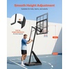 image:imageVEVOR Basketball Hoop Basketball Hoop 44 48 50 54 Inchs PC Backboard 4410FT Height Adjustable Basketball Portable Hoopamp Goal IndoorOutdoor Classic Basketball Court Teen Adult School ParkBlack Quickly Adjust 44in