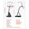image:imageVEVOR Basketball Hoop Basketball Hoop 44 48 50 54 Inchs PC Backboard 4410FT Height Adjustable Basketball Portable Hoopamp Goal IndoorOutdoor Classic Basketball Court Teen Adult School ParkPurple Quickly Adjust 48in
