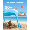 image:imageVEVOR Beach Tent Sun Shelter UPF50 Sun Protection Easy Pop Up Beach Canopy with Sandbags Stability Poles Sand Shovels Portable Shade for Family Outings Camping FishingLight Blue1010 FT 4 Pole8 Sandbags