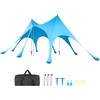 image:imageVEVOR Beach Tent Sun Shelter UPF50 Sun Protection Easy Pop Up Beach Canopy with Sandbags Stability Poles Sand Shovels Portable Shade for Family Outings Camping FishingBlue2013 FT 3 Pole8 Sandbags