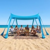 image:imageVEVOR Beach Tent Sun Shelter UPF50 Sun Protection Easy Pop Up Beach Canopy with Sandbags Stability Poles Sand Shovels Portable Shade for Family Outings Camping FishingBlue1010 FT 4 Pole8 Sandbags