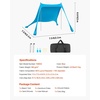 image:imageVEVOR Beach Tent Sun Shelter UPF50 Sun Protection Easy Pop Up Beach Canopy with Sandbags Stability Poles Sand Shovels Portable Shade for Family Outings Camping FishingBlue7575 FT 2 Pole4 Sandbags