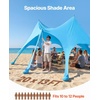 image:imageVEVOR Beach Tent Sun Shelter UPF50 Sun Protection Easy Pop Up Beach Canopy with Sandbags Stability Poles Sand Shovels Portable Shade for Family Outings Camping FishingBlue2013 FT 3 Pole8 Sandbags