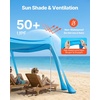 image:imageVEVOR Beach Tent Sun Shelter UPF50 Sun Protection Easy Pop Up Beach Canopy with Sandbags Stability Poles Sand Shovels Portable Shade for Family Outings Camping FishingBlue1010 FT 4 Pole8 Sandbags