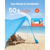 image:imageVEVOR Beach Tent Sun Shelter UPF50 Sun Protection Easy Pop Up Beach Canopy with Sandbags Stability Poles Sand Shovels Portable Shade for Family Outings Camping FishingBlue1111 FT 2 Pole4 Sandbags