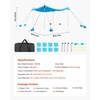 image:imageVEVOR Beach Tent Sun Shelter UPF50 Sun Protection Easy Pop Up Beach Canopy with Sandbags Stability Poles Sand Shovels Portable Shade for Family Outings Camping FishingBlue1010 FT 4 Pole8 Sandbags drawstring