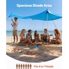 image:imageVEVOR Beach Tent Sun Shelter UPF50 Sun Protection Easy Pop Up Beach Canopy with Sandbags Stability Poles Sand Shovels Portable Shade for Family Outings Camping FishingBlue1010 FT 4 Pole8 Sandbags drawstring