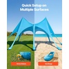 image:imageVEVOR Beach Tent Sun Shelter UPF50 Sun Protection Easy Pop Up Beach Canopy with Sandbags Stability Poles Sand Shovels Portable Shade for Family Outings Camping FishingBlue2013 FT 3 Pole8 Sandbags