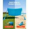 image:imageVEVOR Beach Tent Sun Shelter UPF50 Sun Protection Easy Pop Up Beach Canopy with Sandbags Stability Poles Sand Shovels Portable Shade for Family Outings Camping FishingBlue1111 FT 2 Pole4 Sandbags