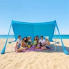 image:imageVEVOR Beach Tent Sun Shelter UPF50 Sun Protection Easy Pop Up Beach Canopy with Sandbags Stability Poles Sand Shovels Portable Shade for Family Outings Camping FishingBlue1111 FT 2 Pole4 Sandbags