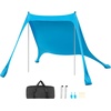 image:imageVEVOR Beach Tent Sun Shelter UPF50 Sun Protection Easy Pop Up Beach Canopy with Sandbags Stability Poles Sand Shovels Portable Shade for Family Outings Camping FishingBlue7575 FT 2 Pole4 Sandbags