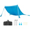 image:imageVEVOR Beach Tent Sun Shelter UPF50 Sun Protection Easy Pop Up Beach Canopy with Sandbags Stability Poles Sand Shovels Portable Shade for Family Outings Camping FishingBlue1111 FT 2 Pole4 Sandbags