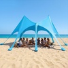 image:imageVEVOR Beach Tent Sun Shelter UPF50 Sun Protection Easy Pop Up Beach Canopy with Sandbags Stability Poles Sand Shovels Portable Shade for Family Outings Camping FishingBlue2013 FT 3 Pole8 Sandbags