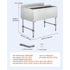 image:imageVEVOR Commercial Ice Bin Stainless Steel Ice Chest with Sliding Lid 24H LongLasting Insulation Cooler Cart Cocktail Unit for Bar Restaurant Pub NSF 24 Inch36 x 24 x 33