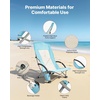 image:imageVEVOR Folding Beach Chair High Back Camping Chairs for Adults with Cup Pocket Mesh Back Carry Bag Portable Extra Wide Seat Chair 330 lbs Heavy Duty Support for Outdoor Camp Light Blue1 Pack