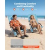image:imageVEVOR Folding Beach Chair High Back Camping Chairs for Adults with Cup Pocket Mesh Back Carry Bag Portable Extra Wide Seat Chair 330 lbs Heavy Duty Support for Outdoor Camp Light Blue2 Pack