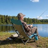image:imageVEVOR Folding Beach Chair High Back Camping Chairs for Adults with Cup Pocket Mesh Back Carry Bag Portable Extra Wide Seat Chair 330 lbs Heavy Duty Support for Outdoor Camp Light Blue2 Pack