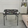 image:imageVEVOR Folding Card Table 4 Player Portable with 4 Cup Holders amp Chip Trays Mahjong Domino Game Set 354 x 354inch BlackBlack
