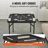 image:imageVEVOR Folding Card Table 4 Player Portable with 4 Cup Holders amp Chip Trays Mahjong Domino Game Set 354 x 354inch BlackBlack