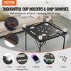 image:imageVEVOR Folding Card Table 4 Player Portable with 4 Cup Holders amp Chip Trays Mahjong Domino Game Set 354 x 354inch BlackBlack