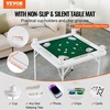 image:imageVEVOR Folding Card Table 4 Player Portable with 4 Cup Holders amp Chip Trays Mahjong Domino Game Set 354 x 354inch BlackGreen