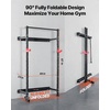 image:imageVEVOR Folding Power Cage WallMounted Power Rack Squat Rack Multifunctional Strength Training Workout Equipment with Landmine Holder Adjustable JHooks amp PullUp Bar for Home Gym 1000LBS Capacity