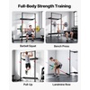 image:imageVEVOR Folding Power Cage WallMounted Power Rack Squat Rack Multifunctional Strength Training Workout Equipment with Landmine Holder Adjustable JHooks amp PullUp Bar for Home Gym 1000LBS Capacity