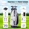 image:imageVEVOR Golf Cart Bag with 14 Way Organizer Divider Top Premium Cart Bag with Stand Durable Golf Bags with Handles amp Dust Cover amp Detachable Dual Strap for Men amp WomenWhite