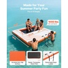 image:imageVEVOR Inflatable Floating Dock Inflatable Dock Platform NonSlip Water Air Mat with Portable Carrying Bag and Detachable Ladder Floating Water Platform Island Raft for Pool Beach OceanWhite  Orange