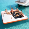 image:imageVEVOR Inflatable Floating Dock Inflatable Dock Platform NonSlip Water Air Mat with Portable Carrying Bag and Detachable Ladder Floating Water Platform Island Raft for Pool Beach OceanWhite  Orange