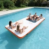 image:imageVEVOR Inflatable Floating Dock Inflatable Dock Platform NonSlip Water Air Mat with Portable Carrying Bag and Detachable Ladder Floating Water Platform Island Raft for Pool Beach OceanWhite  Orange