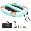 image:imageVEVOR Inflatable Floating Dock Inflatable Dock Platform NonSlip Water Air Mat with Portable Carrying Bag and Detachable Ladder Floating Water Platform Island Raft for Pool Beach OceanWhite  Blue  Orange