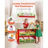 image:imageVEVOR Kids Pretend Play Grocery Store Wooden Supermarket Toy Set with Shopping Bag Conveyor Belt Scanner Cash Register Realistic Scale Gift for Boys amp GirlsStall  Playhouse