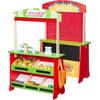 image:imageVEVOR Kids Pretend Play Grocery Store Wooden Supermarket Toy Set with Shopping Bag Conveyor Belt Scanner Cash Register Realistic Scale Gift for Boys amp GirlsStall  Playhouse
