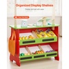 image:imageVEVOR Kids Pretend Play Grocery Store Wooden Supermarket Toy Set with Shopping Bag Conveyor Belt Scanner Cash Register Realistic Scale Gift for Boys amp GirlsStall  Playhouse