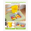 image:imageVEVOR Mud Kitchen Outdoor Mud Kitchen for Kids Wood Outdoor Play Kitchens with Spoons Sink Sunshade Canopy Swivel Wheels Cookware Pots and Accessories Wooden Play Kitchens for Home Lawn3465 x 1283 x 3543 inches