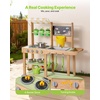 image:imageVEVOR Mud Kitchen Outdoor Mud Kitchen for Kids Wood Outdoor Play Kitchens with Spoons Sink Sunshade Canopy Swivel Wheels Cookware Pots and Accessories Wooden Play Kitchens for Home Lawn3465 x 1283 x 3543 inches