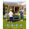 image:imageVEVOR Mud Kitchen Outdoor Mud Kitchen for Kids Wood Outdoor Play Kitchens with Spoons Sink Sunshade Canopy Swivel Wheels Cookware Pots and Accessories Wooden Play Kitchens for Home Lawn4173x1457x3917inch