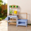 image:imageVEVOR Mud Kitchen Outdoor Mud Kitchen for Kids Wood Outdoor Play Kitchens with Spoons Sink Sunshade Canopy Swivel Wheels Cookware Pots and Accessories Wooden Play Kitchens for Home Lawn4173x1457x3917inch