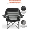 image:imageVEVOR Oversized Camping Chairs 450 lbs Heavy Duty Support Portable Padded Folding Camp Chairs with Dual Cup Holders amp Wine Glass Holders Carry Bag for Outdoor Fishing Black amp Gray 1 Pack