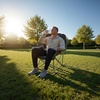 image:imageVEVOR Oversized Camping Chairs 450 lbs Heavy Duty Support Portable Padded Folding Camp Chairs with Dual Cup Holders amp Wine Glass Holders Carry Bag for Outdoor Fishing Black amp Gray 1 Pack