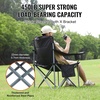 image:imageVEVOR Oversized Camping Folding Chair Portable Heavy Duty Outdoor Quad Lumbar Back Padded with Side Pockets Cup Holder and Cooler Bag for Beach Lawn Picnic Fishing Backpacking 2 Pack1 Pack