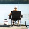image:imageVEVOR Oversized Camping Folding Chair Portable Heavy Duty Outdoor Quad Lumbar Back Padded with Side Pockets Cup Holder and Cooler Bag for Beach Lawn Picnic Fishing Backpacking 2 Pack1 Pack