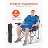 image:imageVEVOR Oversized Camping Folding Chair Portable Heavy Duty Outdoor Quad Lumbar Back Padded with Side Pockets Cup Holder and Cooler Bag for Beach Lawn Picnic Fishing Backpacking 2 Pack2 Pack