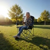 image:imageVEVOR Oversized Camping Folding Chair Portable Heavy Duty Outdoor Quad Lumbar Back Padded with Side Pockets Cup Holder and Cooler Bag for Beach Lawn Picnic Fishing Backpacking 2 Pack2 Pack